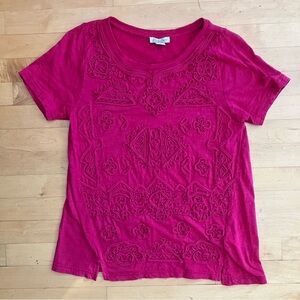 3/$20 pink Lucky Brand embroidered t-shirt medium